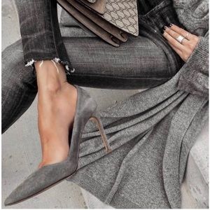 Gianvito Rossi suede grey pumps sz 38.5